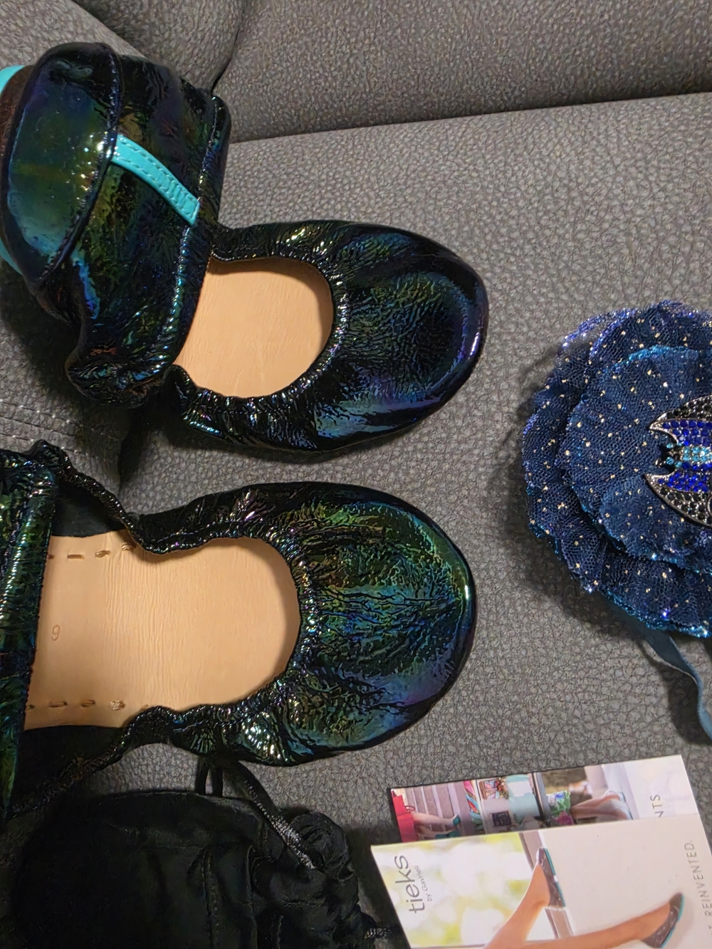 Tieks Arabian Nights Iridescent Black Ballet Flats new - Picture 4 of 5